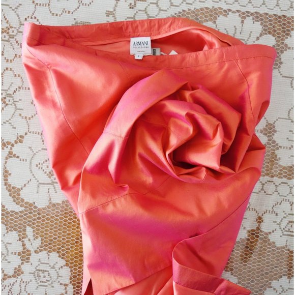 Armani Collezioni Coral Fuchsia Silk Skirt 8 NWT - Picture 6 of 7